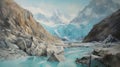 Glacier Of Australia: A Majestic Landscape Painting