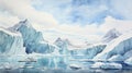 Glacier Of Australia: Spectacular Watercolor Landscape Illustration