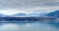 Glacier Bay Alaska from cruise ship blue hour Royalty Free Stock Photo