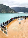 Glacier Bay National Park - 9 1 22 - Tourists viewing the glaciers from the deck of a cruise ship Royalty Free Stock Photo