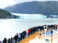 Glacier Bay National Park - 9 1 22 - Tourists viewing the glaciers from the deck of a cruise ship