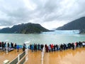 Glacier Bay National Park - 9 1 22 - Tourists viewing the glaciers from the deck of a cruise ship