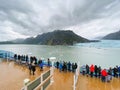 Glacier Bay National Park - 9 1 22 - Tourists viewing the glaciers from the deck of a cruise ship Royalty Free Stock Photo