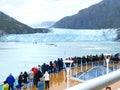 Glacier Bay National Park - 9 1 22 - Tourists viewing the glaciers from the deck of a cruise ship