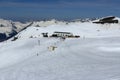 Glacier, Bellecote, Plagne Centre, Winter landscape in the ski resort of La Plagne, France Royalty Free Stock Photo