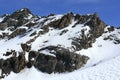 Glacier, Bellecote, Plagne Centre, Winter landscape in the ski resort of La Plagne, France Royalty Free Stock Photo