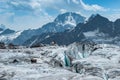 Glacier, mountain, snow, ice, cracks, top