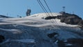 Glacier and cables of the mount Titlis cable car Royalty Free Stock Photo