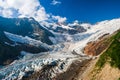 A glacier in the Caucasus Mountains in Russia Royalty Free Stock Photo