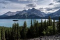 Glacier covered mountains of Peter Lougheed Provincial Park. Kananaskis Lakes, Alberta. Canada