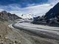 Glacier de Corbassiere. Beautiful glacier in the Valais alps. View of the grand combin. Hiking mountaineering in Swiss Royalty Free Stock Photo