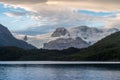 Glacier Dickson and Lago Dickson at Campsite Dickson while hiking the O Royalty Free Stock Photo