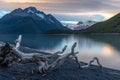 Glacier Dickson and Lago Dickson at Campsite Dickson while hiking the O Royalty Free Stock Photo