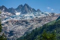 Glacier du Tour on the french swiss border of the Mont Blanc above Chamonix and Argentiere Royalty Free Stock Photo