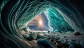 Glacier entrance to ice cave, Iceland, Europe. Beauty world Royalty Free Stock Photo