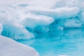 A glacier with floating sea ice north of Svalbard in the Arctic Royalty Free Stock Photo