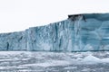 A Glacier With Floating Sea Ice North Of Svalbard In The Arctic