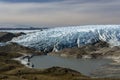 Glacier front with crevasses and a silt lagoon, Point 660, Kangerlussuaq, Greenland Royalty Free Stock Photo