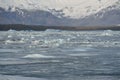 Glacier and glacial ice floating in glacial lagoon, Jokursarlon lagoon, Iceland