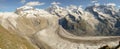 The glacier of Gornergrat over Zermatt in the Swiss alps Royalty Free Stock Photo
