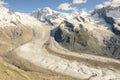 The glacier of Gornergrat over Zermatt in the Swiss alps Royalty Free Stock Photo