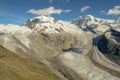 The glacier of Gornergrat over Zermatt in the Swiss alps Royalty Free Stock Photo