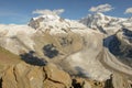 The glacier of Gornergrat over Zermatt in the Swiss alps Royalty Free Stock Photo