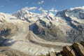 The glacier of Gornergrat over Zermatt in the Swiss alps Royalty Free Stock Photo