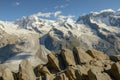 The glacier of Gornergrat over Zermatt in the Swiss alps Royalty Free Stock Photo