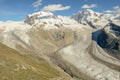 The glacier of Gornergrat over Zermatt in the Swiss alps Royalty Free Stock Photo