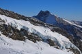 Glacier and high mountain, view from the Jungfraujoch Royalty Free Stock Photo