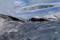 Glacier ice chunks on the black beach at Jokulsarlon, Iceland