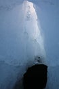 Glacier ice chunks on the black beach at Jokulsarlon, Iceland