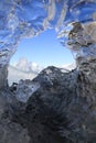 Glacier ice chunks on the black beach at Jokulsarlon, Iceland