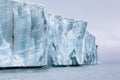 A glacier ice wall north of Svalbard in the Arctic Royalty Free Stock Photo