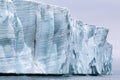 A glacier ice wall north of Svalbard in the Arctic, with water falls Royalty Free Stock Photo