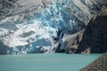 Glacier icefall into the lake