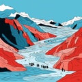 Glacier Illustration: A Fauvism Art Style By Jean Jullien