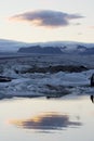 Glacier lake cloud reflection Royalty Free Stock Photo