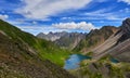 Glacier lake in hanging valley