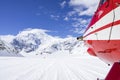 Glacier landing in Denali National Park with a ski plane