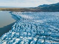 Glacier melting in Iceland, beautiful aerial landscape of ice