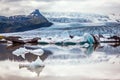 Glacier meltwater form a lake