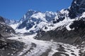 Glacier in Mont-blanc massive Royalty Free Stock Photo