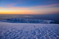 glacier on mount kilimanjaro. Uhuru peak. Top of Africa. Trekking to the highest mountain. Fantastic view. tanzania Royalty Free Stock Photo