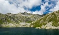 Glacier mountain lake in Brenta Dolomites. Royalty Free Stock Photo