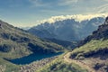 Glacier mountain lake in Brenta Dolomites. Royalty Free Stock Photo