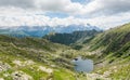 Glacier mountain lake in Brenta Dolomites. Royalty Free Stock Photo