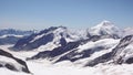 Glacier and mountain landscape in Switzerland with the Aletschorn and Aletschgletscher