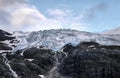 Glacier on a mountain peak. Royalty Free Stock Photo